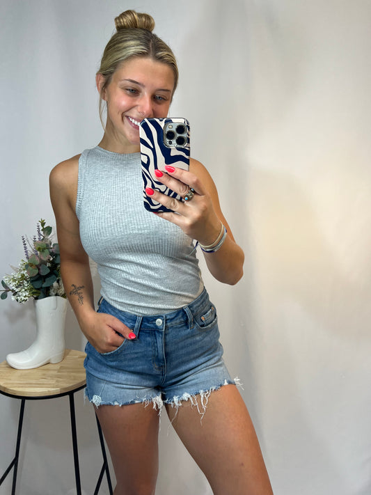 soft ribbed high neck tank, women’s ribbed knit sleeveless high neckline top