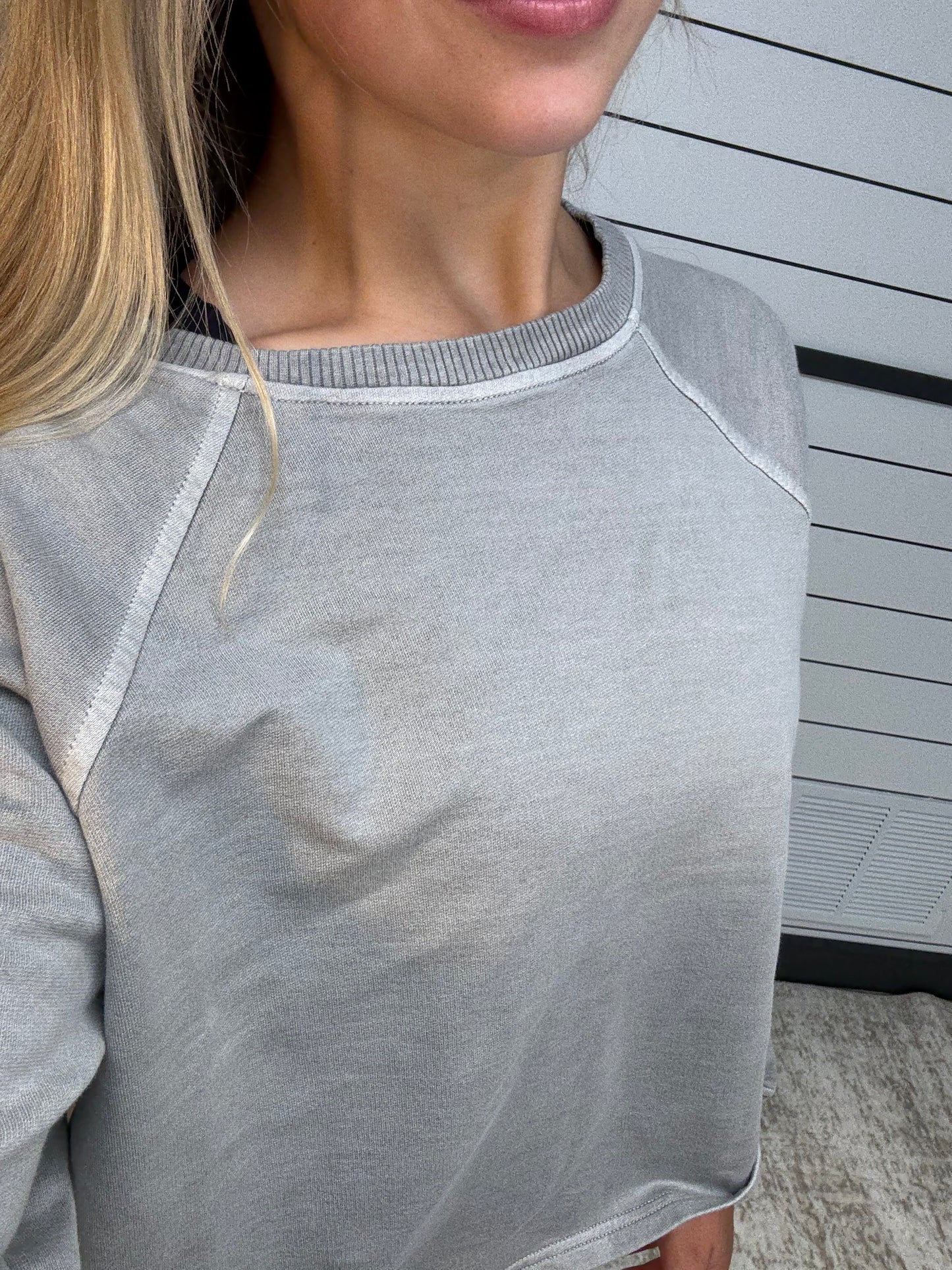 Stone grey lounge set, women’s matching top 