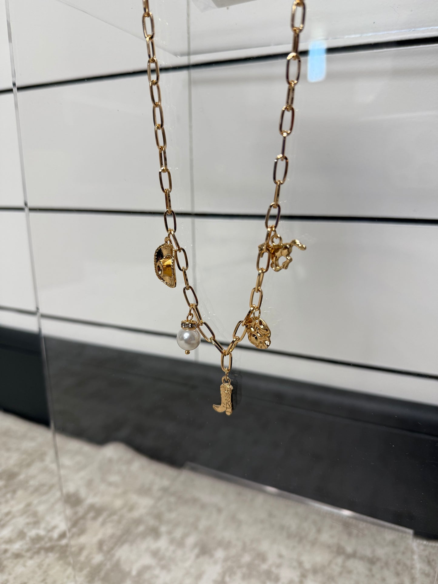 Gold Western Charm Necklace