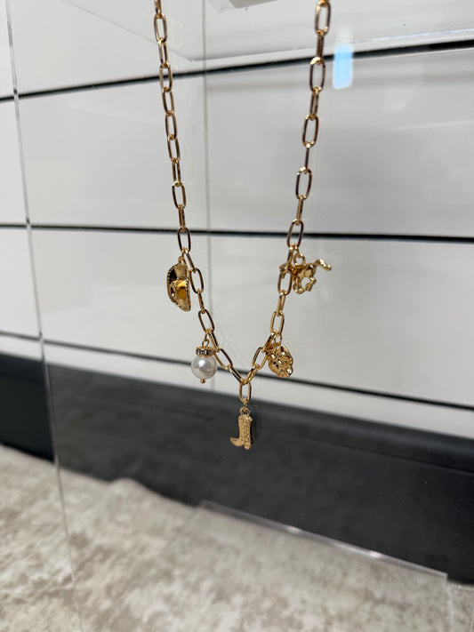 Gold Western Charm Necklace