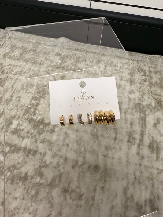 Mixed Gold Hoop Earring Set