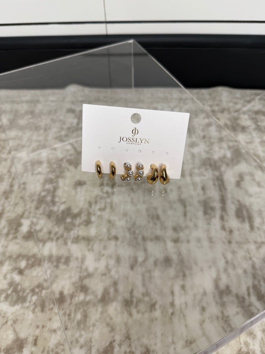 Pearl & Hoop Earring Set