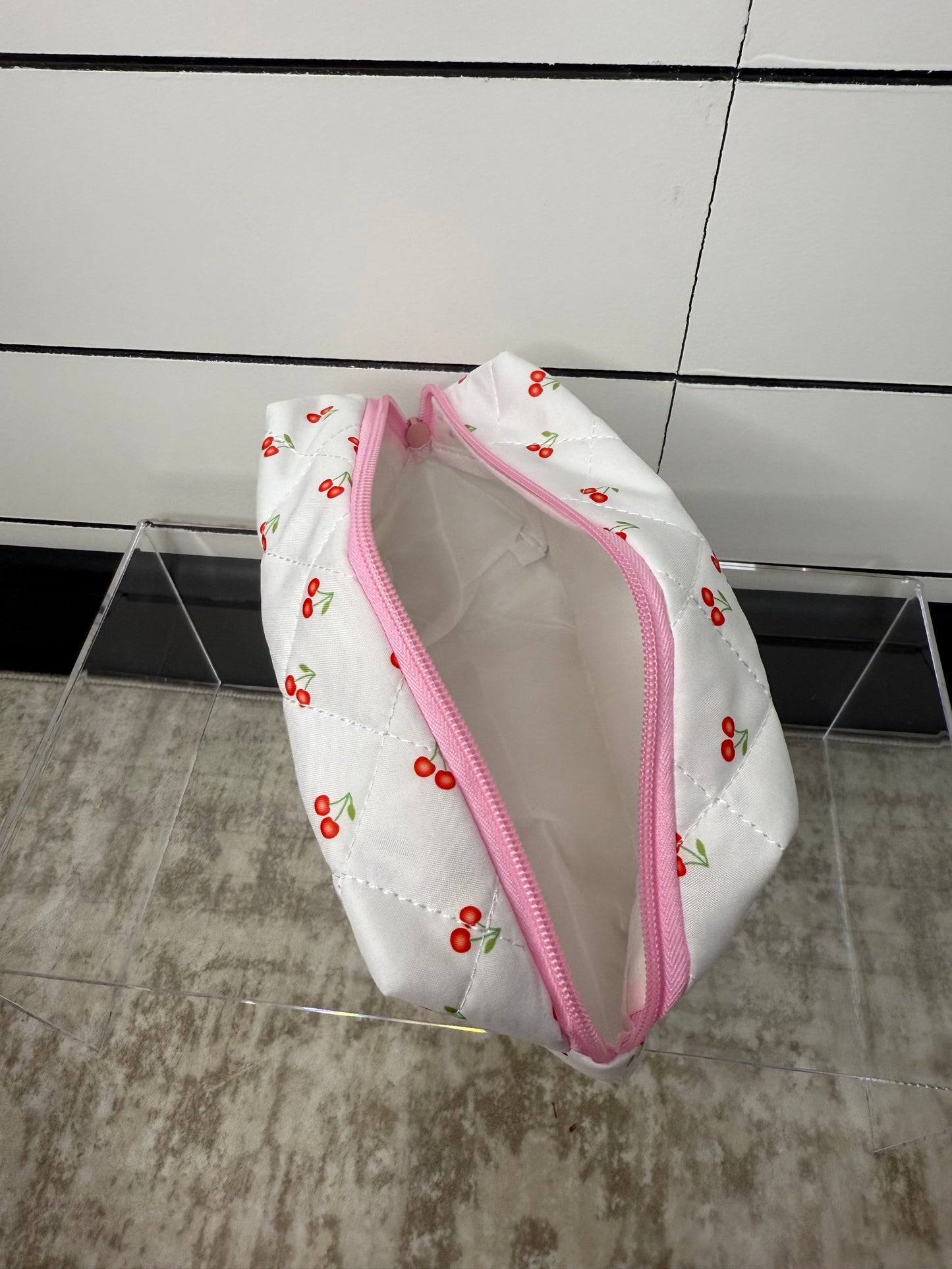Cherry Quilt Cosmetic Bag